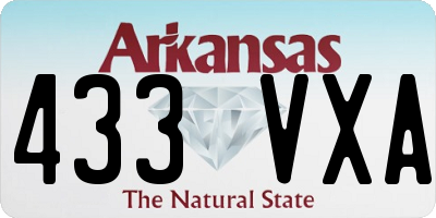 AR license plate 433VXA