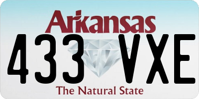 AR license plate 433VXE