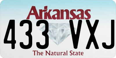 AR license plate 433VXJ