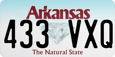 AR license plate 433VXQ