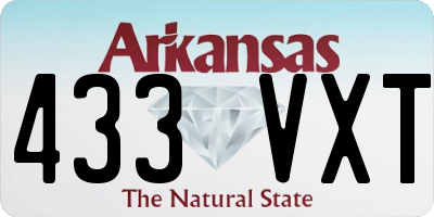 AR license plate 433VXT