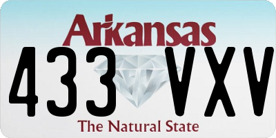 AR license plate 433VXV