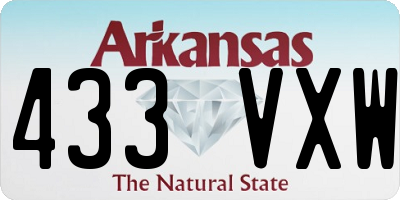 AR license plate 433VXW