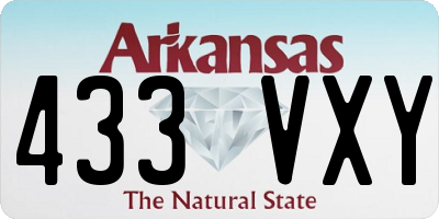 AR license plate 433VXY