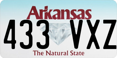 AR license plate 433VXZ
