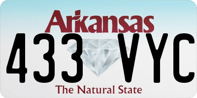 AR license plate 433VYC