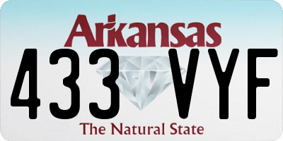 AR license plate 433VYF