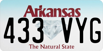 AR license plate 433VYG