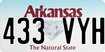 AR license plate 433VYH