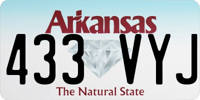 AR license plate 433VYJ
