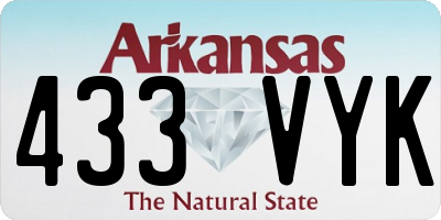 AR license plate 433VYK