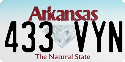 AR license plate 433VYN