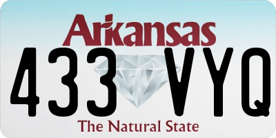 AR license plate 433VYQ