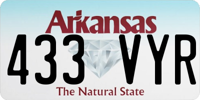 AR license plate 433VYR