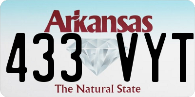 AR license plate 433VYT