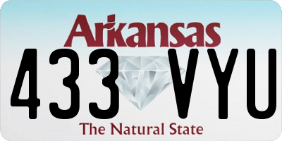 AR license plate 433VYU