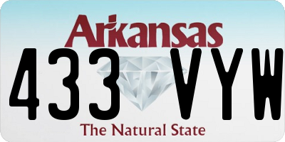 AR license plate 433VYW