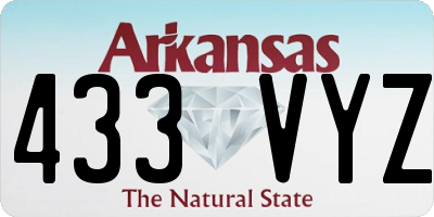 AR license plate 433VYZ