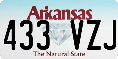 AR license plate 433VZJ