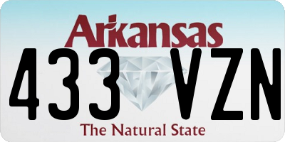 AR license plate 433VZN