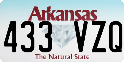 AR license plate 433VZQ