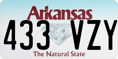 AR license plate 433VZY