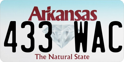 AR license plate 433WAC