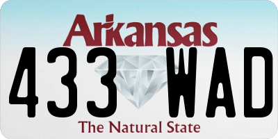 AR license plate 433WAD