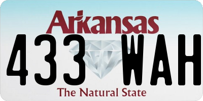 AR license plate 433WAH