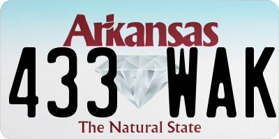 AR license plate 433WAK
