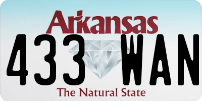 AR license plate 433WAN