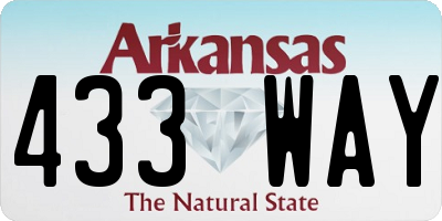AR license plate 433WAY