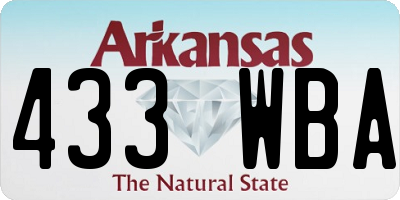AR license plate 433WBA