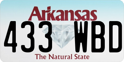 AR license plate 433WBD