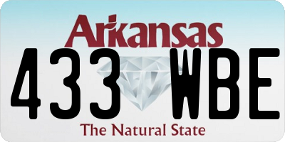 AR license plate 433WBE