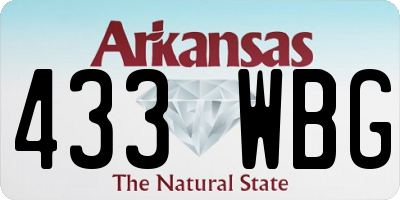 AR license plate 433WBG