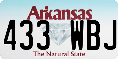 AR license plate 433WBJ