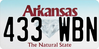 AR license plate 433WBN