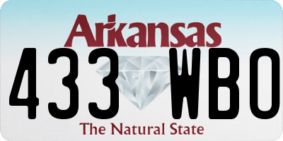 AR license plate 433WBO