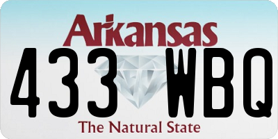 AR license plate 433WBQ