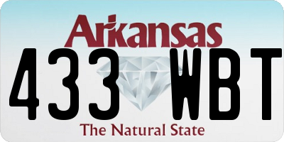 AR license plate 433WBT