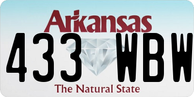 AR license plate 433WBW