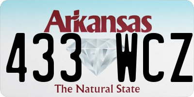 AR license plate 433WCZ
