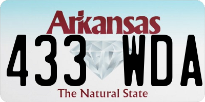 AR license plate 433WDA