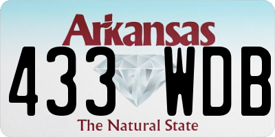 AR license plate 433WDB