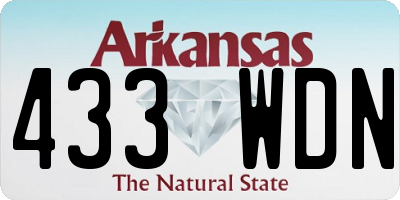 AR license plate 433WDN