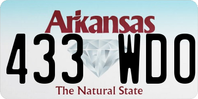 AR license plate 433WDO
