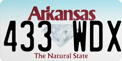 AR license plate 433WDX