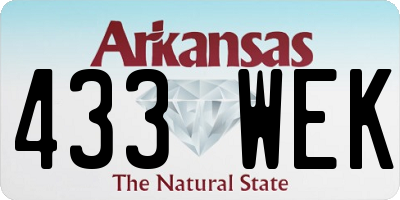 AR license plate 433WEK