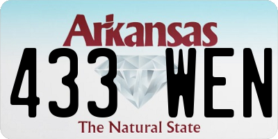 AR license plate 433WEN